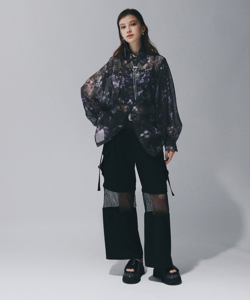 HARE（ハレ）の「ARTflowerシアーシャツ(HARE)（シャツ/ブラウス・レディース・ブルー系その他/オレンジ系その他/ライトグレー/ブラック/パープル/ピンク/ネイビー・FREE）」の20枚目の写真