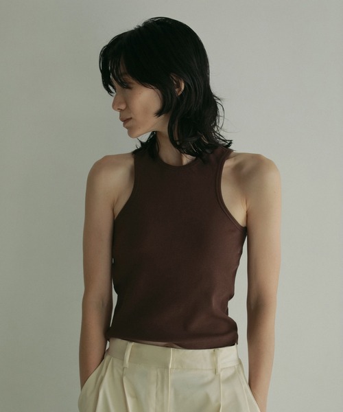 anuke(アンヌーク)の「Padin Americansleeve Tanktop(タンクトップ・レディース・ブラウン/ホワイト/ミント/ブラック・FREE)」の3枚目の写真