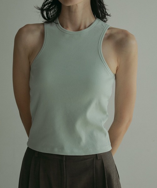 anuke(アンヌーク)の「Padin Americansleeve Tanktop(タンクトップ・レディース・ブラウン/ホワイト/ミント/ブラック・FREE)」の4枚目の写真