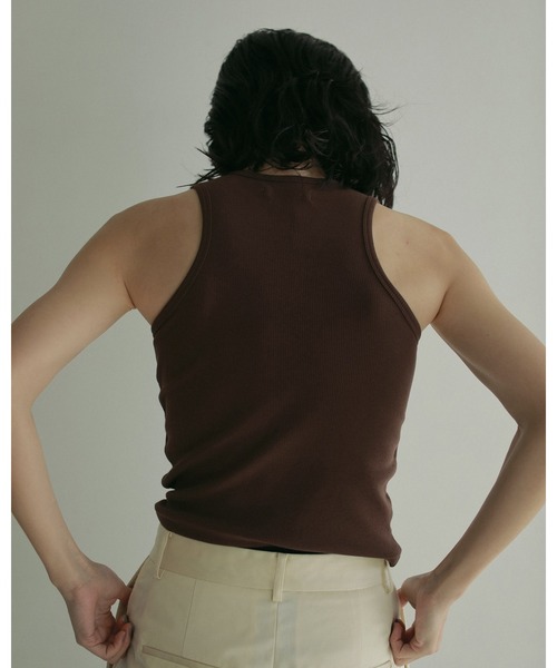 anuke(アンヌーク)の「Padin Americansleeve Tanktop(タンクトップ・レディース・ブラウン/ホワイト/ミント/ブラック・FREE)」の16枚目の写真