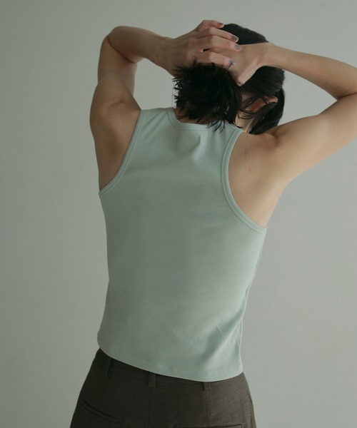 anuke(アンヌーク)の「Padin Americansleeve Tanktop(タンクトップ・レディース・ブラウン/ホワイト/ミント/ブラック・FREE)」の10枚目の写真