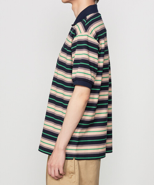 SCYE BASICS（サイベーシックス）の「SCYE BASICS | コットンピケ ポロシャツ ストライプ MEN（ポロシャツ・メンズ・レッド系その他/ブルー系その他5・40/38）」の8枚目の写真