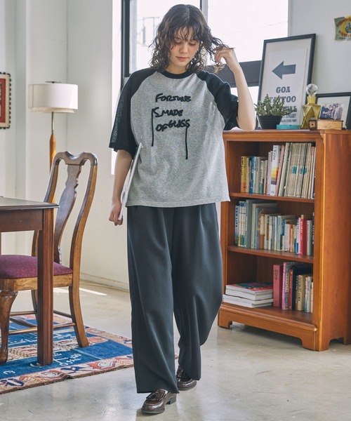 【夏を楽しむ♪】帆船の刺繍がお洒落◎ LouisVuitton Tシャツ sanpo kuschel 刺繍×透け水玉 控えめ可愛いTシャツ 返品交換送料
