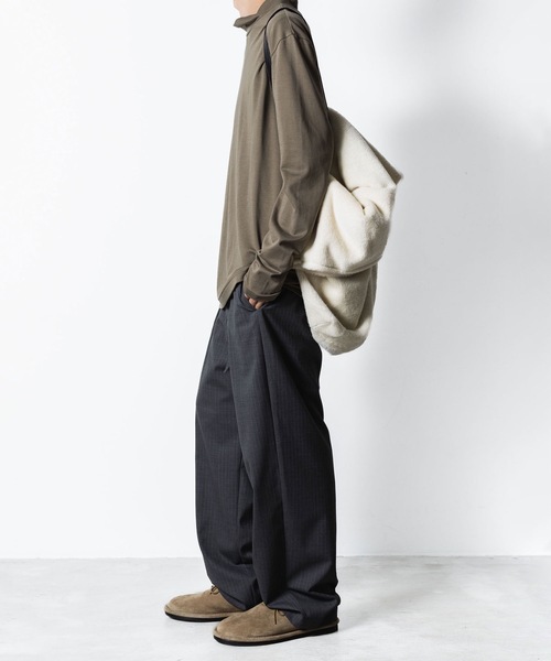 ATTACHMENT（アタッチメント）の「コットンダブルフェイス スリムフィット ハイネック L/S TEE / COTTON DOUBLE FACE SLIM FIT HIGHNECK L/S TEE（Tシャツ/カットソー・メンズ・キャメル/ライトグレー系/ダークグレー/ブラック/ホワイト・2/3/1）」の20枚目の写真