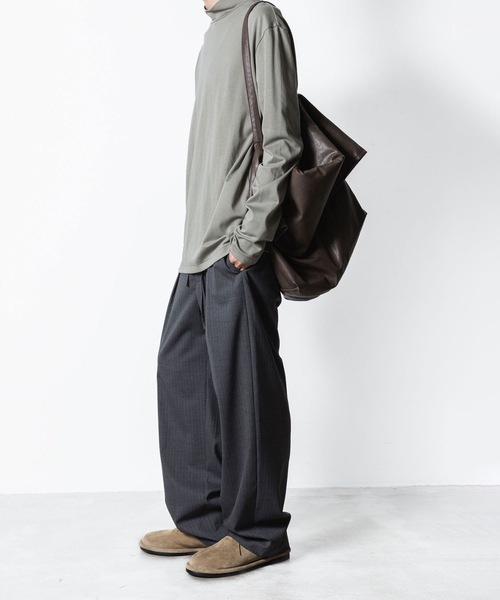 ATTACHMENT（アタッチメント）の「コットンダブルフェイス スリムフィット ハイネック L/S TEE / COTTON DOUBLE FACE SLIM FIT HIGHNECK L/S TEE（Tシャツ/カットソー・メンズ・キャメル/ライトグレー系/ダークグレー/ブラック/ホワイト・2/3/1）」の12枚目の写真