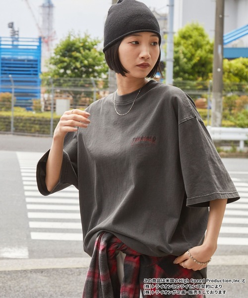 THRASHER(スラッシャー)の「THRASHER/スラッシャー 別注 ヴィンテージライクグラフィックプリント ロゴ刺繍 ピグメント加工半袖Tシャツ(Tシャツ/カットソー・メンズ・ブラウン/ブラック系/ブラック/オフホワイト・M/L)」の20枚目の写真