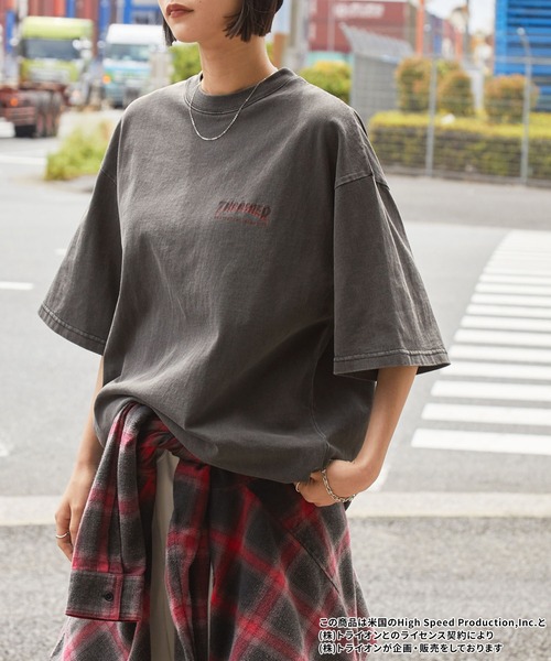 THRASHER(スラッシャー)の「THRASHER/スラッシャー 別注 ヴィンテージライクグラフィックプリント ロゴ刺繍 ピグメント加工半袖Tシャツ(Tシャツ/カットソー・メンズ・ブラウン/ブラック系/ブラック/オフホワイト・M/L)」の21枚目の写真