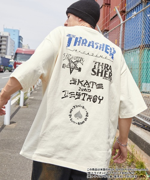 【原価ぶっ壊し割引】シルククレープ シャツ セール】THRASHER/スラッシャー 別注 ヴィンテージライク