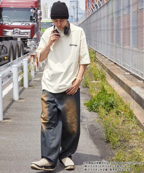 THRASHER(スラッシャー)の「THRASHER/スラッシャー 別注 ヴィンテージライクグラフィックプリント ロゴ刺繍 ピグメント加工半袖Tシャツ(Tシャツ/カットソー・メンズ・ブラウン/ブラック系/ブラック/オフホワイト・M/L)」の17枚目の写真