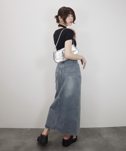 Reurie'(レウリィ)の「ダメージデニムスカート/damage denim skirt スカート デニム ブルー カジュアル ロング丈(スカート・レディース・ブルー・SMALL/MEDIUM)」の12枚目の写真