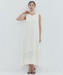 STUDIOUS | 【STUDIOUS/ステュディオス】【チョーカー⇔ベルト2WAYワンピ】V Neck Sleeveless Mesh Dress/Vネックスリーブレスメッシュドレス/ウォッシャブル/チョーカードレス(ワンピース)