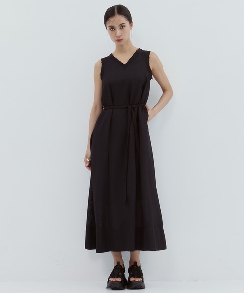 STUDIOUS/ステュディオス】V Neck Sleeveless Mesh Dress/V