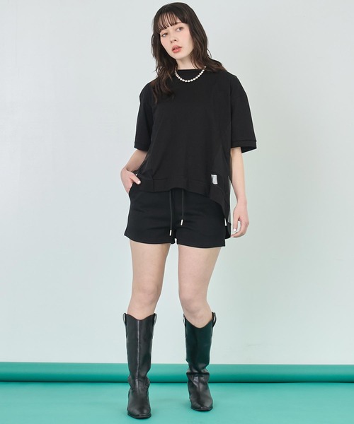 ANAP（アナップ）の「レース レイヤード風 スウェット ショート パンツ（スウェットパンツ・レディース・グレー/ブラック・FREE）」の6枚目の写真