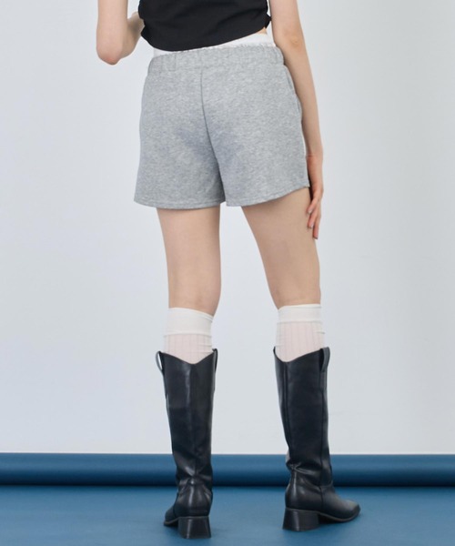 ANAP（アナップ）の「レース レイヤード風 スウェット ショート パンツ（スウェットパンツ・レディース・グレー/ブラック・FREE）」の9枚目の写真