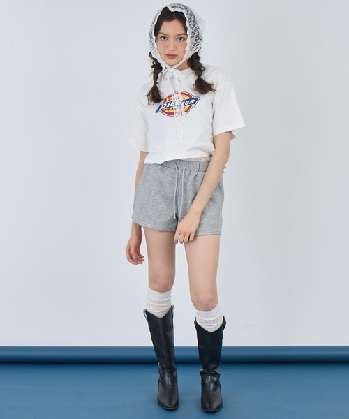 ANAP（アナップ）の「レース レイヤード風 スウェット ショート パンツ（スウェットパンツ・レディース・グレー/ブラック・FREE）」の12枚目の写真