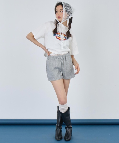 ANAP（アナップ）の「レース レイヤード風 スウェット ショート パンツ（スウェットパンツ・レディース・グレー/ブラック・FREE）」の13枚目の写真