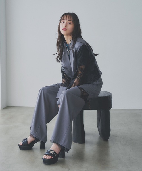 HARE メタルボリュームヒールスポーツチャンキーサンダルお値下げしました セール】メタルボリュームヒールスポーツチャンキーサンダル