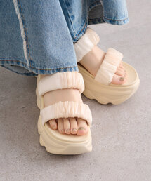 w closet | 厚底ギャザーベルトサンダル(サンダル)