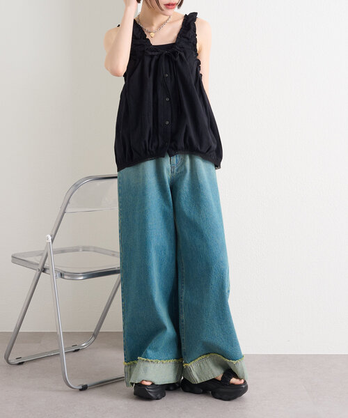 w closet（ダブルクローゼット）の「厚底ギャザーベルトサンダル（サンダル・レディース・ブラック/アイボリー・LARGE/SMALL/MEDIUM）」の21枚目の写真
