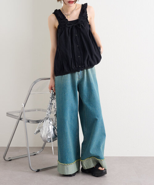 w closet（ダブルクローゼット）の「厚底ギャザーベルトサンダル（サンダル・レディース・ブラック/アイボリー・LARGE/SMALL/MEDIUM）」の22枚目の写真