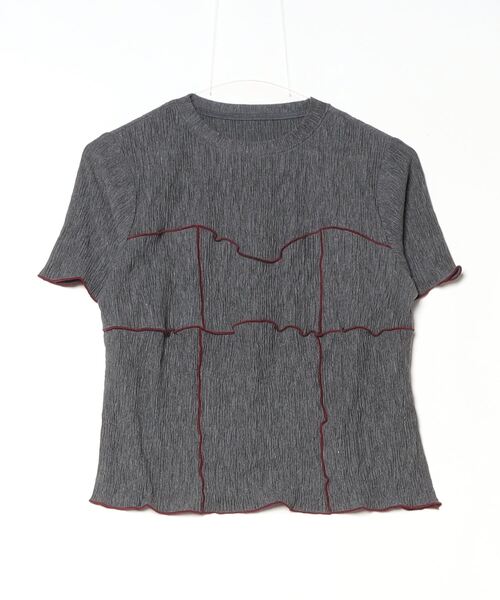 Per sist ence(パーシエンス)の「プリーツ配色ビスチェデザインプルオーバー(Tシャツ/カットソー・レディース・チャコールグレー/アイボリー/ブラック/ブラウン・ONE SIZE)」の8枚目の写真