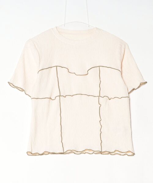Per sist ence(パーシエンス)の「プリーツ配色ビスチェデザインプルオーバー(Tシャツ/カットソー・レディース・チャコールグレー/アイボリー/ブラック/ブラウン・ONE SIZE)」の6枚目の写真