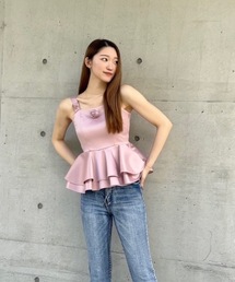 トップス rosy luce Flower tulle sheer tops - BLACK – Rosy luce