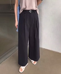 ハイウエストタックワイドパンツ