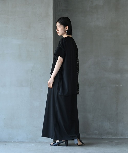 funda mine(ファンダマイン)の「レイヤードメッシュTシャツワンピース(ワンピース・レディース・ブラック・02/01)」の8枚目の写真