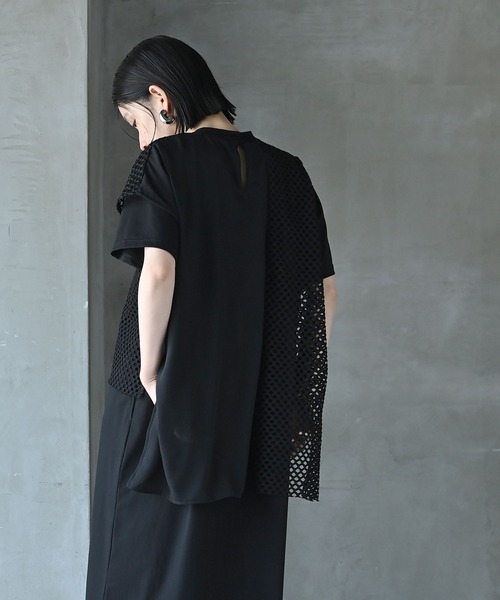 funda mine(ファンダマイン)の「レイヤードメッシュTシャツワンピース(ワンピース・レディース・ブラック・02/01)」の10枚目の写真