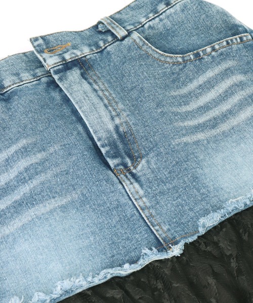 ANAP（アナップ）の「レース ドッキング デニム スカート（スカート・レディース・ホワイト/ブラック・FREE）」の8枚目の写真