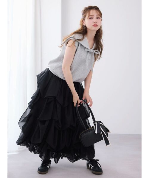 dazzlin(ダズリン)の「セーラーカラースウェット(Tシャツ/カットソー・レディース・オフホワイト/グレー/ネイビー・FREE)」の7枚目の写真