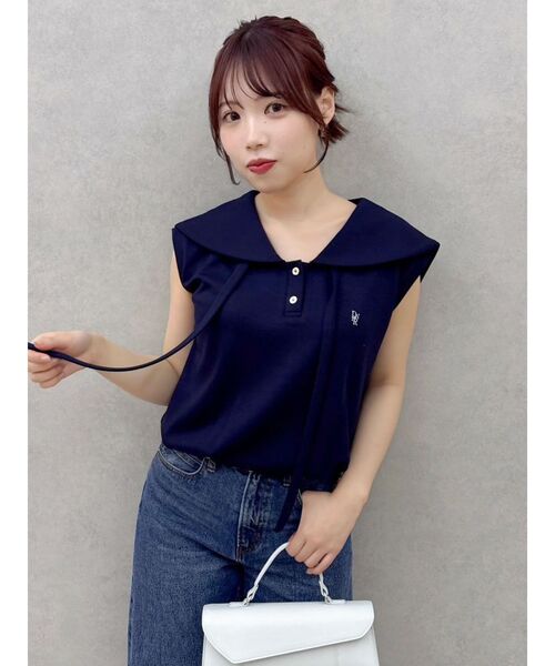 dazzlin(ダズリン)の「セーラーカラースウェット(Tシャツ/カットソー・レディース・オフホワイト/グレー/ネイビー・FREE)」の14枚目の写真