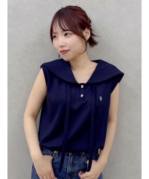 dazzlin(ダズリン)の「セーラーカラースウェット(Tシャツ/カットソー・レディース・オフホワイト/グレー/ネイビー・FREE)」の16枚目の写真