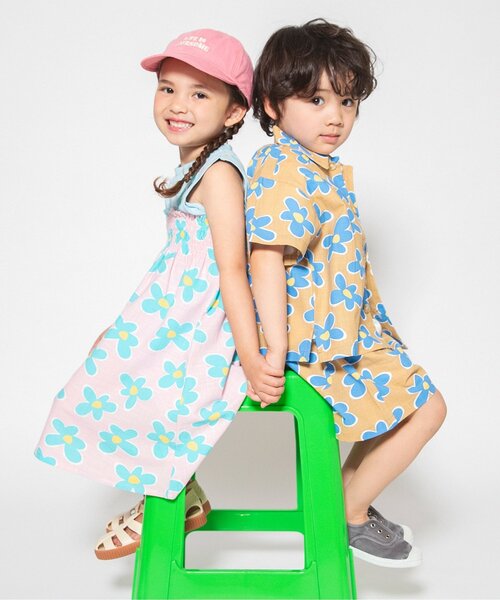 BREEZE（ブリーズ）の「【WEB限定/リンク/ジュニア対応】POP総柄 半袖シャツ（シャツ/ブラウス・キッズ・イエロー/ベージュ/ピンク/グリーン・140/130/120/110/100/90）」の12枚目の写真