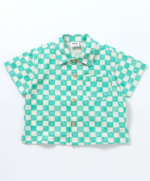 BREEZE（ブリーズ）の「【WEB限定/リンク/ジュニア対応】POP総柄 半袖シャツ（シャツ/ブラウス・キッズ・イエロー/ベージュ/ピンク/グリーン・140/130/120/110/100/90）」の10枚目の写真