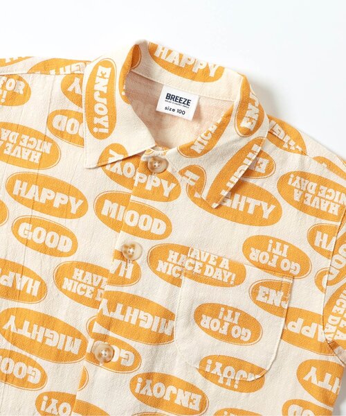 BREEZE（ブリーズ）の「【WEB限定/リンク/ジュニア対応】POP総柄 半袖シャツ（シャツ/ブラウス・キッズ・イエロー/ベージュ/ピンク/グリーン・140/130/120/110/100/90）」の19枚目の写真