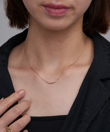 MAISON BREEZE | 【MAISON BREEZE】ネックレス ニッケルフリー カーブ カットガラス プチペンダントネックレス 日本製 OSWY(ネックレス)