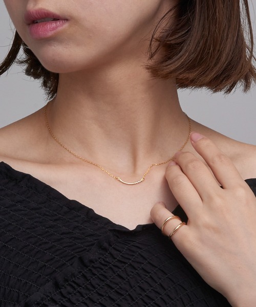 MAISON BREEZE（メゾンブリーズ）の「【MAISON BREEZE】ネックレス ニッケルフリー カーブ カットガラス プチペンダントネックレス 日本製 OSWY（ネックレス・レディース・ピンク/シルバー/ゴールド・FREE）」の9枚目の写真