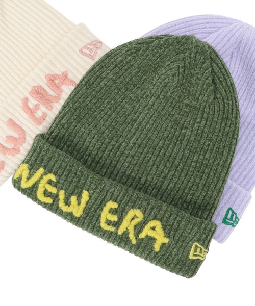 NEW ERA（ニューエラ）の「ニューエラニット帽 モールヤーンニット（ニットキャップ/ビーニー・メンズ・ホワイト/ブラック/グリーン/パープル・FREE）」の3枚目の写真