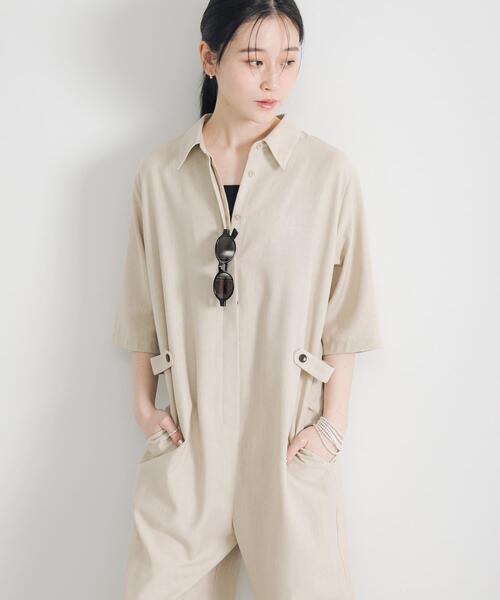 URBAN RESEARCH（アーバンリサーチ）の「『2サイズ展開』リネンブレンドジャンプスーツ（サロペット/オーバーオール・レディース・ブラック/ナチュラル・38/40）」の18枚目の写真