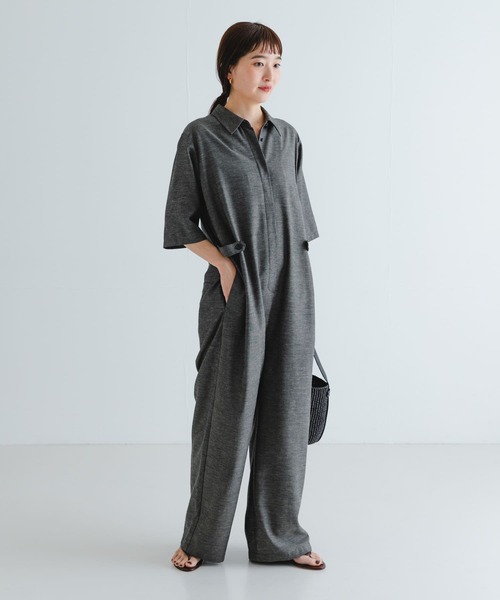 セール】『2サイズ展開』リネンブレンドジャンプスーツ（サロペット