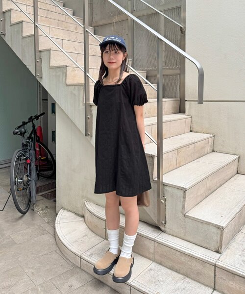 セール】【umm.】ドビードット半袖ミニワンピース（ワンピース