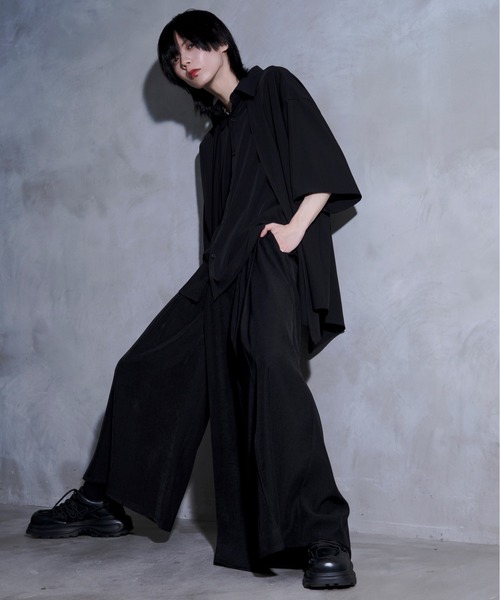 黒色コラボ】ドレープアシメレイヤードシャツ（シャツ/ブラウス