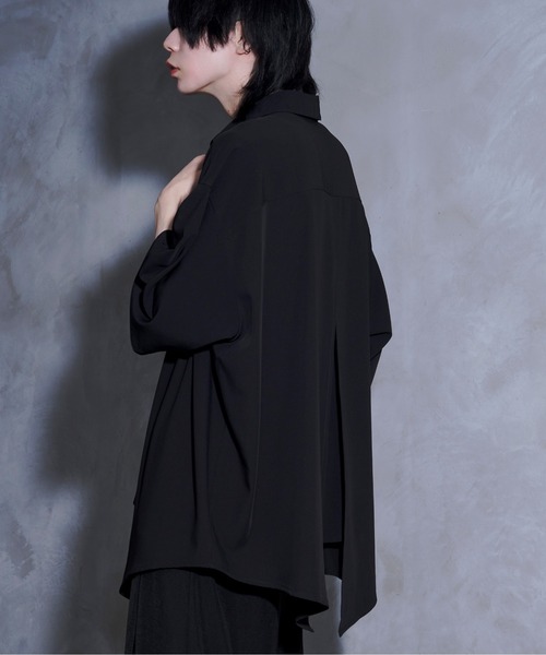 Ellno Loset(エルノロゼット)の「【黒色コラボ】ドレープアシメレイヤードシャツ(シャツ/ブラウス・メンズ・ブラック/オフホワイト・MEDIUM/SMALL/LARGE)」の9枚目の写真