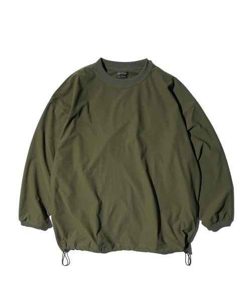 SUNNY SPORTS(サニースポーツ)の「SUNNY SPORTS / サニースポーツ DRAWSTRING BIGGEST CREW L/S TEE Primeflex ドローストリングTシャツ(Tシャツ/カットソー・メンズ・ホワイト/ブラウン/ブラック/オリーブ・LARGE/MEDIUM)」の4枚目の写真