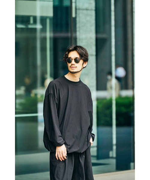 SUNNY SPORTS(サニースポーツ)の「SUNNY SPORTS / サニースポーツ DRAWSTRING BIGGEST CREW L/S TEE Primeflex ドローストリングTシャツ(Tシャツ/カットソー・メンズ・ホワイト/ブラウン/ブラック/オリーブ・LARGE/MEDIUM)」の7枚目の写真