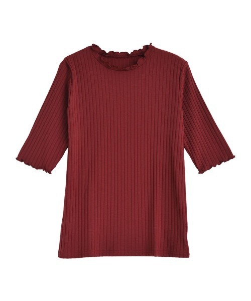 Re:EDIT(リエディ)の「リブカットソー半袖Tシャツ(Tシャツ/カットソー・レディース・ホワイト×ブラック/アイボリー/レッド/ブラック/ブルー/カーキ/グレイッシュベージュ/ブラック×ホワイト・MEDIUM/X-LARGE/LARGE)」の17枚目の写真