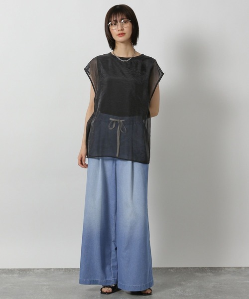 LAKOLE（ラコレ）の「【接触冷感】ドロストデニム / 572120（デニムパンツ・レディース・ブラック/インディゴブルー/ライトインディゴブルー・FREE）」の19枚目の写真