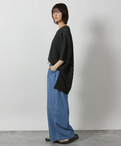 LAKOLE（ラコレ）の「【接触冷感】ドロストデニム / 572120（デニムパンツ・レディース・ブラック/インディゴブルー/ライトインディゴブルー・FREE）」の15枚目の写真